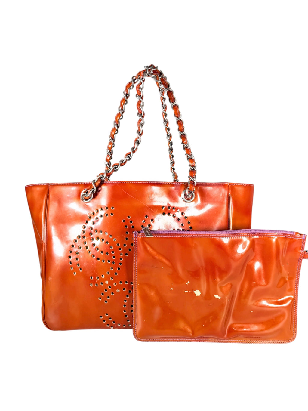 Chanel Bronze Patent Leather Triple Coco Tote Bag