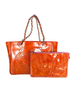 Chanel Bronze Patent Leather Triple Coco Tote Bag
