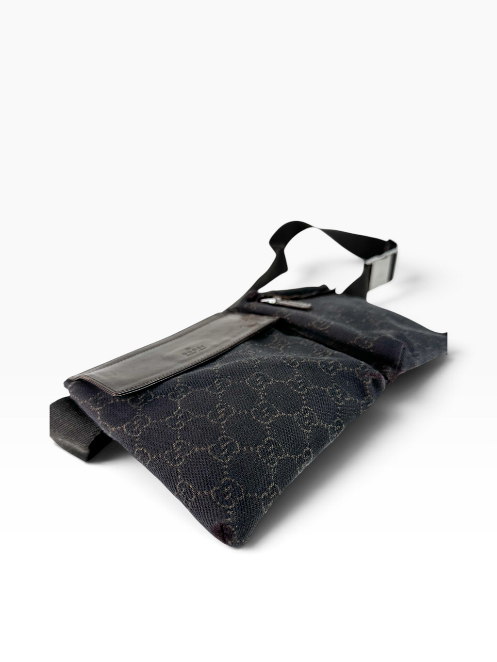 Gucci Brown GG Canvas Double Belt Bag