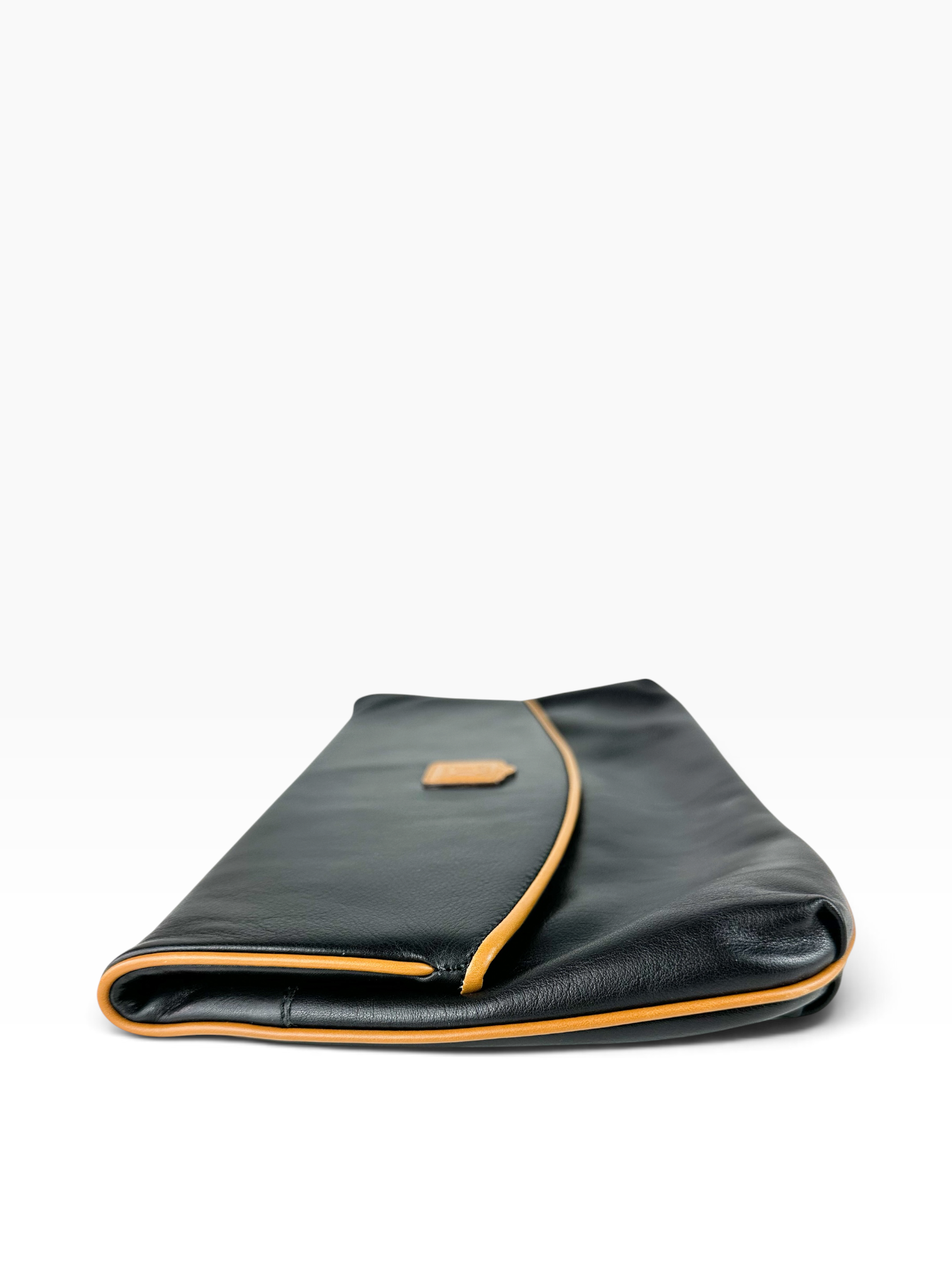 Celine Black Leather Triomphe Clutch