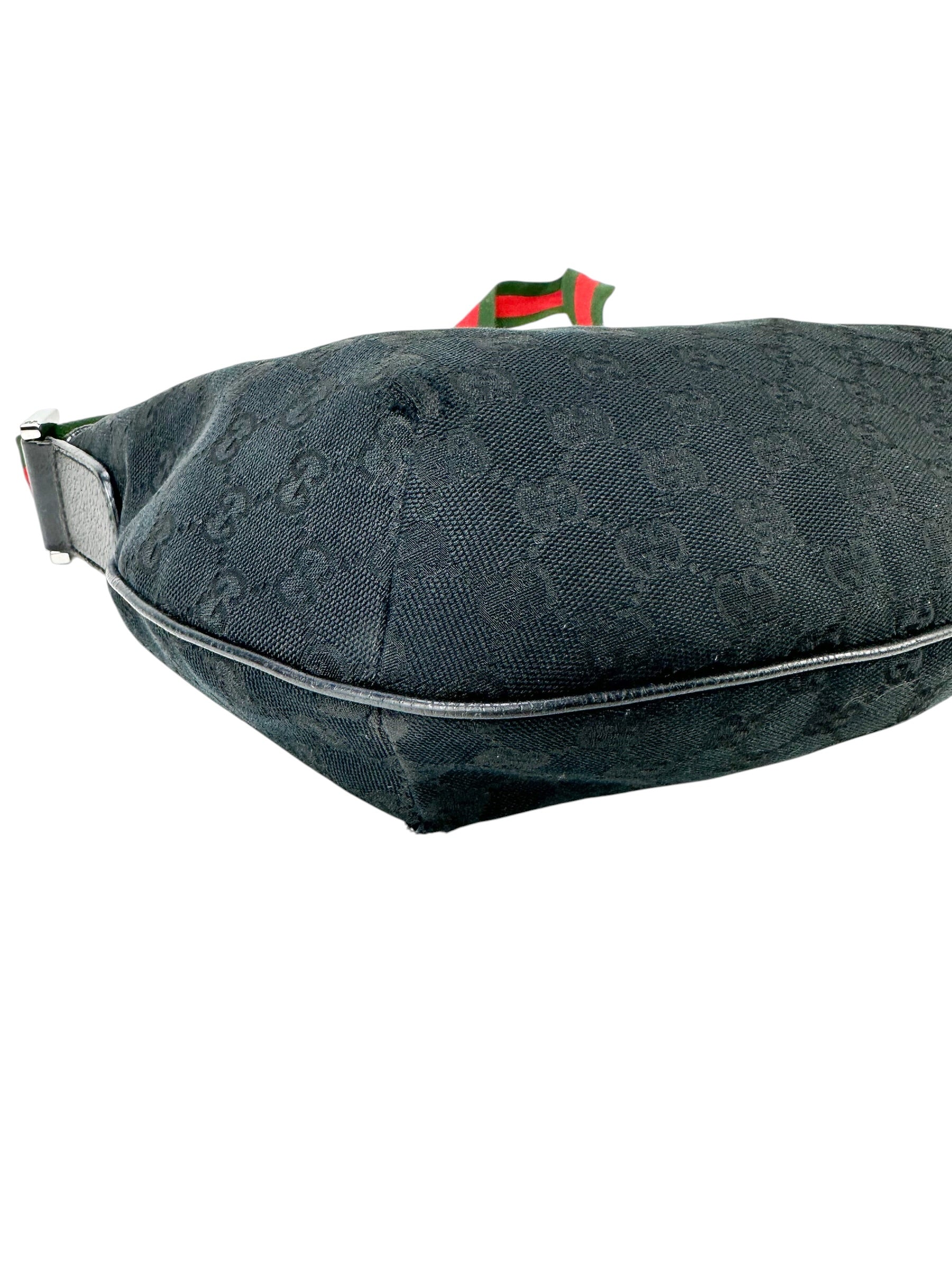 Gucci Black Canvas Sherry GG Shoulder Bag