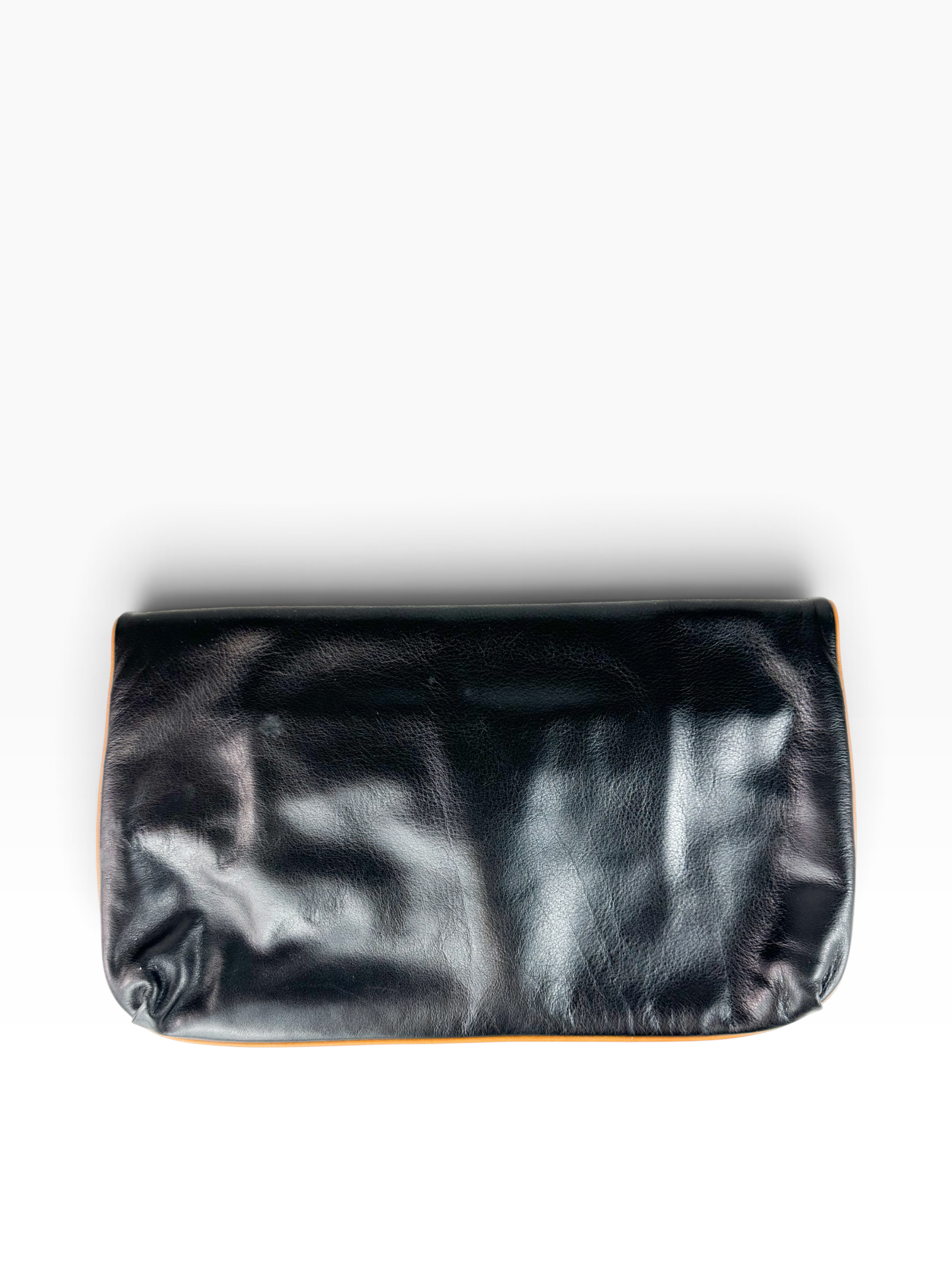 Celine Black Leather Triomphe Clutch