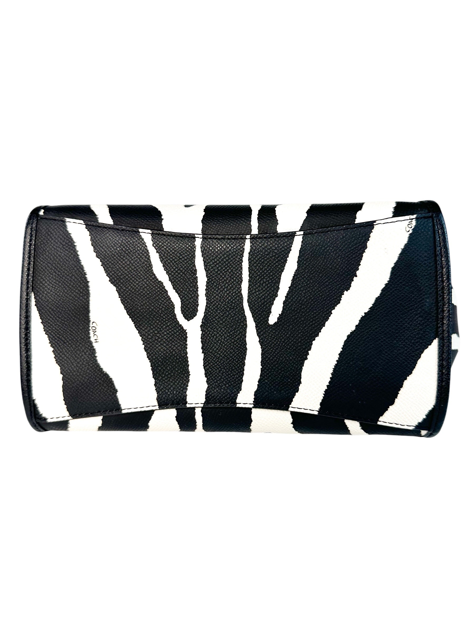 Coach Zebra Print Leather Crosby Mini Carryall