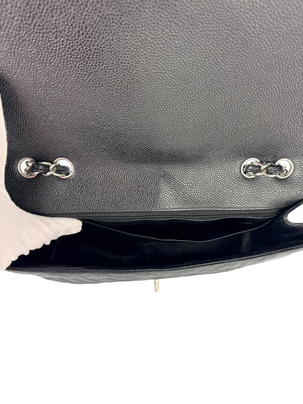 Chanel Black Caviar Leather Classic Flap Jumbo