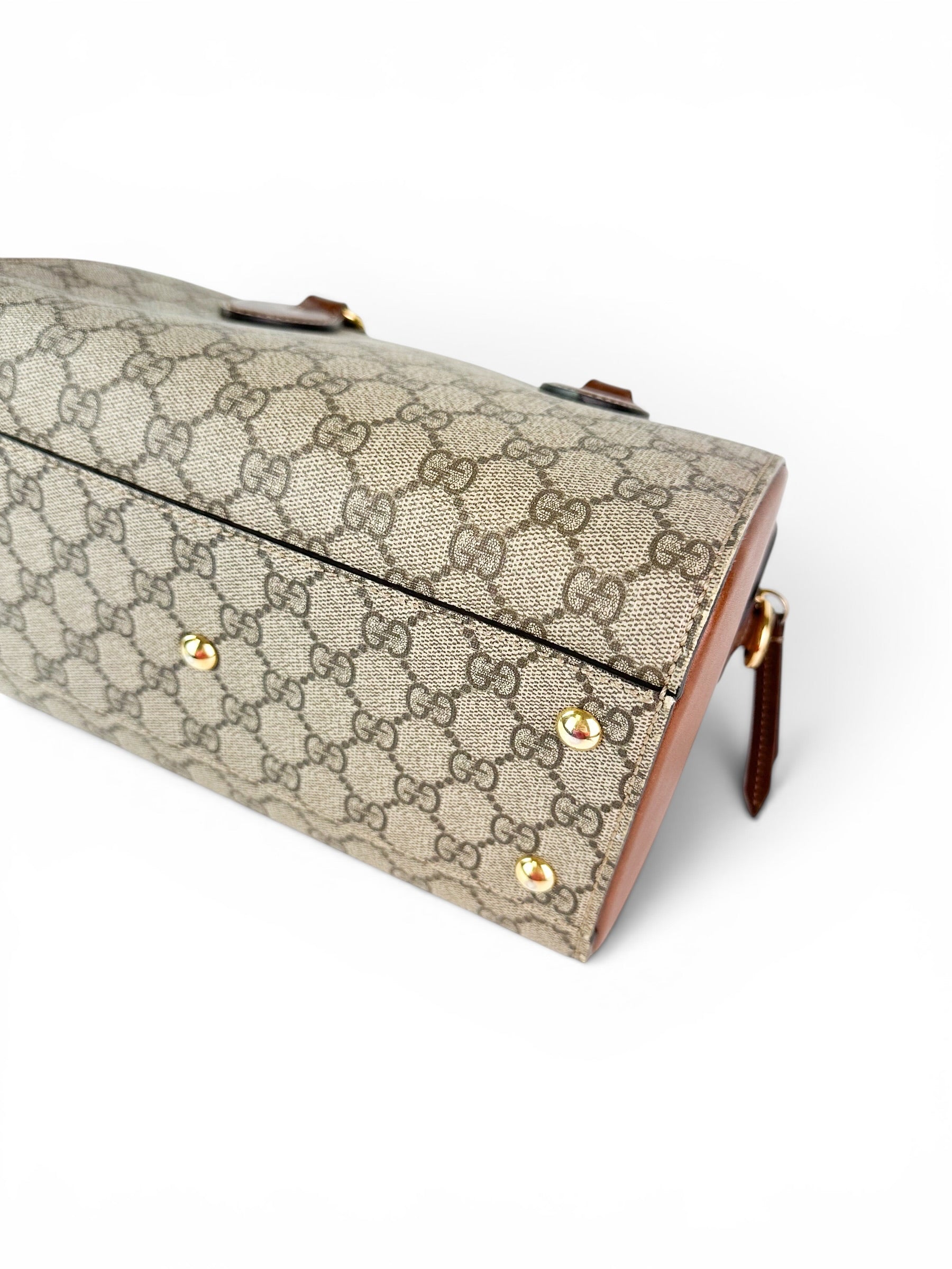 Gucci Brown GG Supreme Coated Canvas Two Way Bag