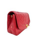 Chanel Red Lambskin Diana Shoulder Bag