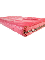 Chanel Pink Coco Mark Lambskin Long Wallet