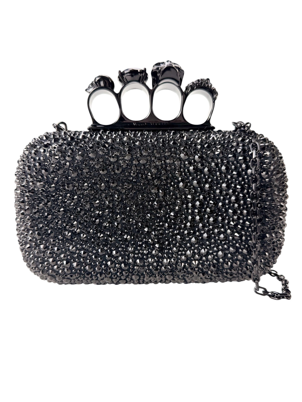 Alexander McQueen Black Crystal Kuckleduster Clutch