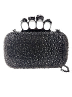 Alexander McQueen Black Crystal Kuckleduster Clutch