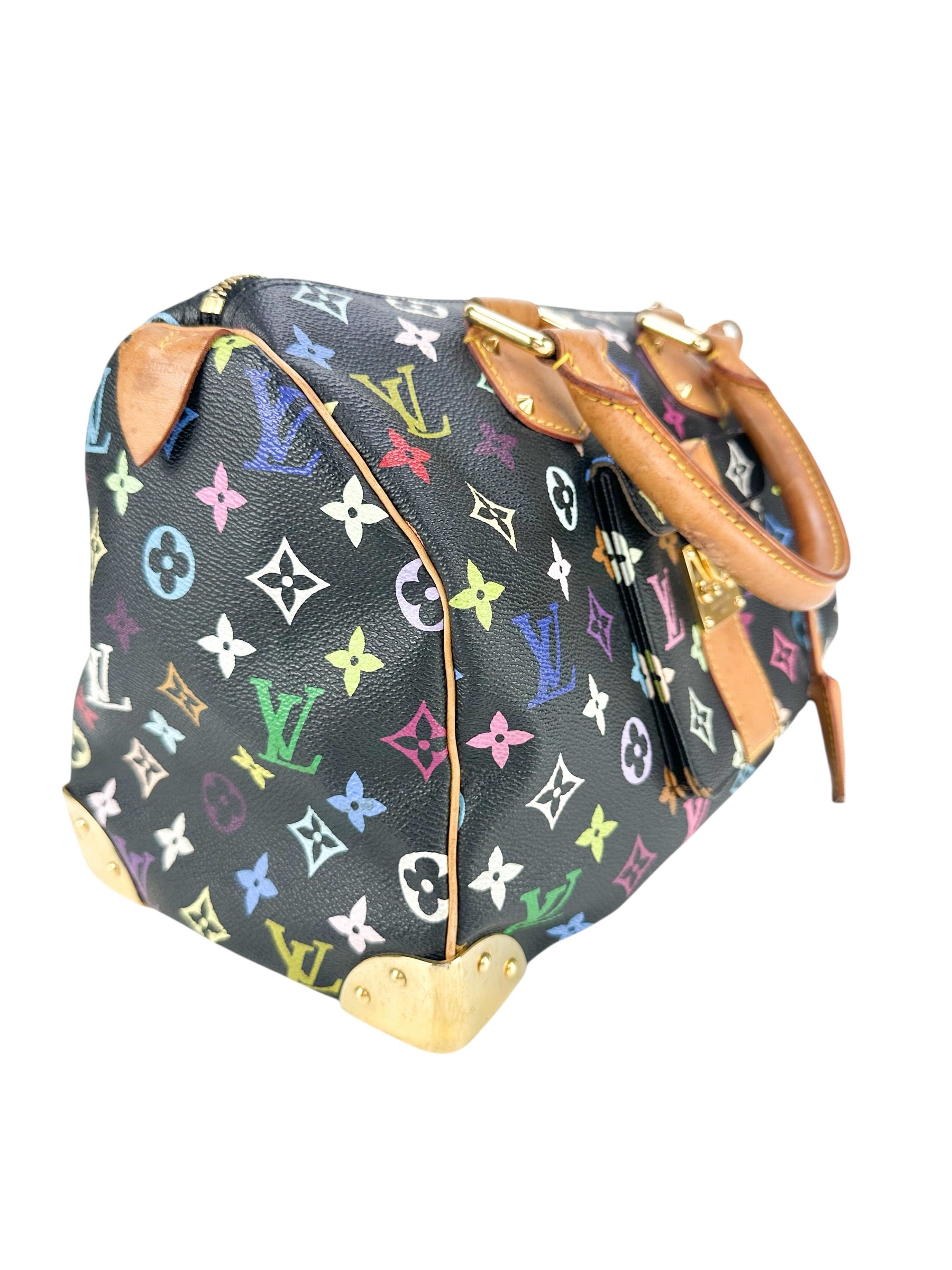 Louis Vuitton Murakami Multicolore Noir Coated Canvas Monogram Speedy 30