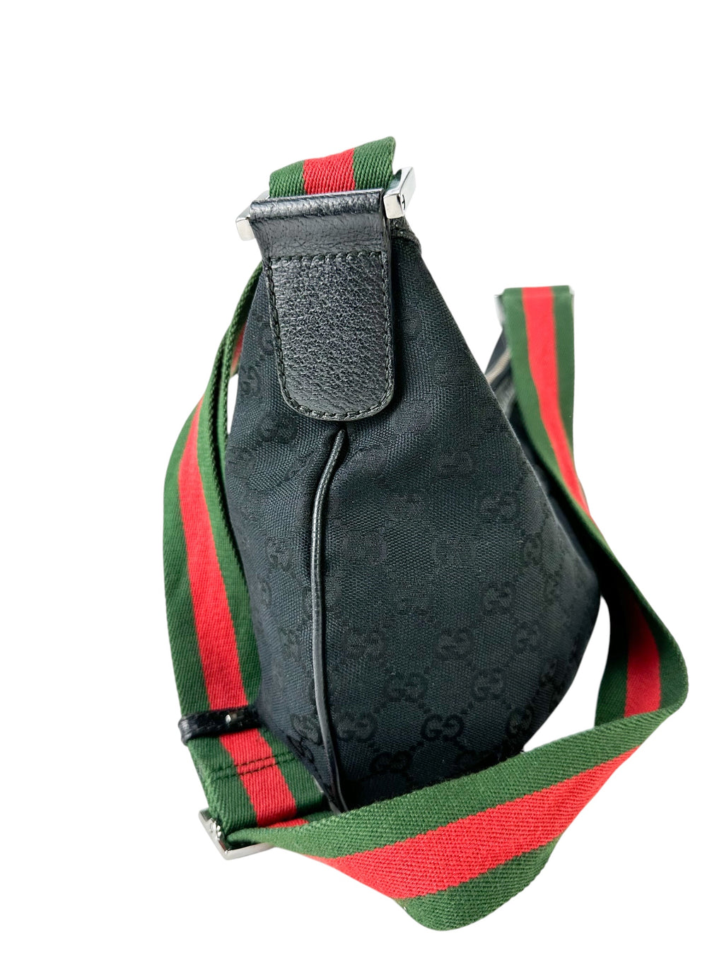 Gucci Black Canvas Sherry GG Shoulder Bag