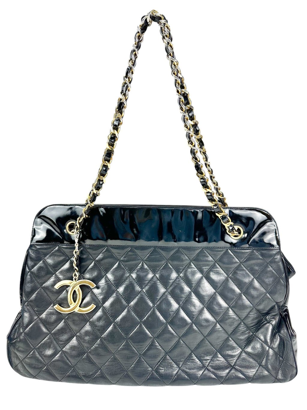 Chanel Black Quilted Lambskin CC Chain Tote