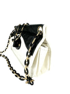 Chanel White Lambskin Chocolate Bar Mademoiselle Flap Bag