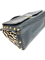 Jimmy Choo Black Leather Lockett Shoulder Bag