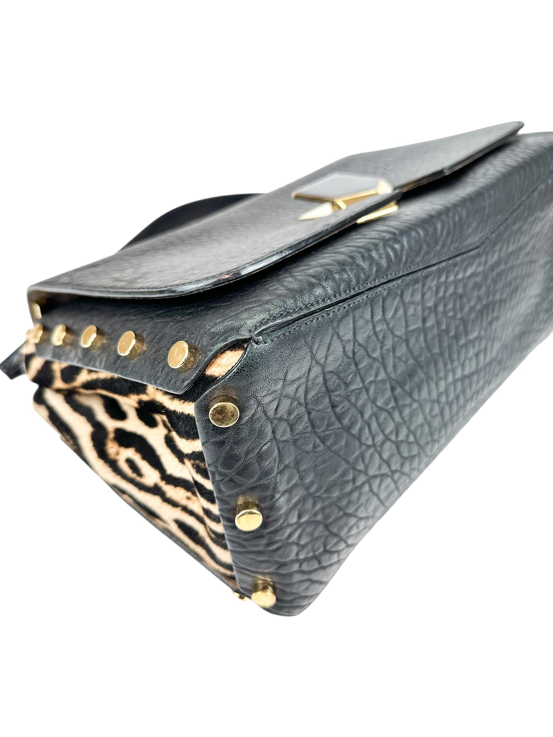 Jimmy Choo Black Leather Lockett Shoulder Bag