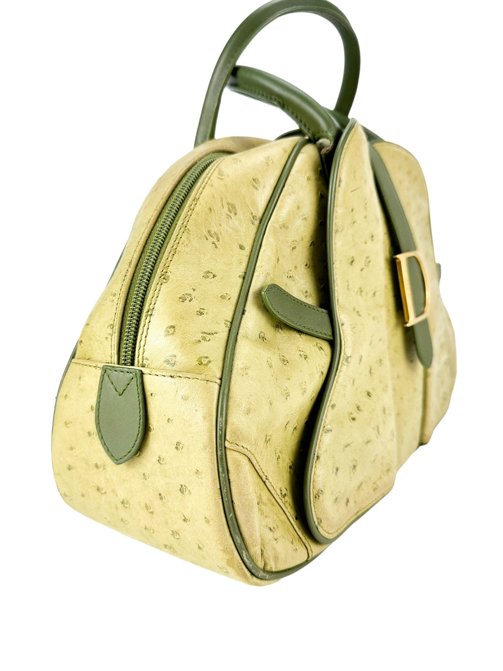 Christian Dior Double Saddle Bowler Ostrich