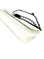 Chanel White Lambskin Chocolate Bar Mademoiselle Flap Bag