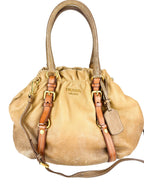 Prada Brown Leather Cervo Antik Handbag