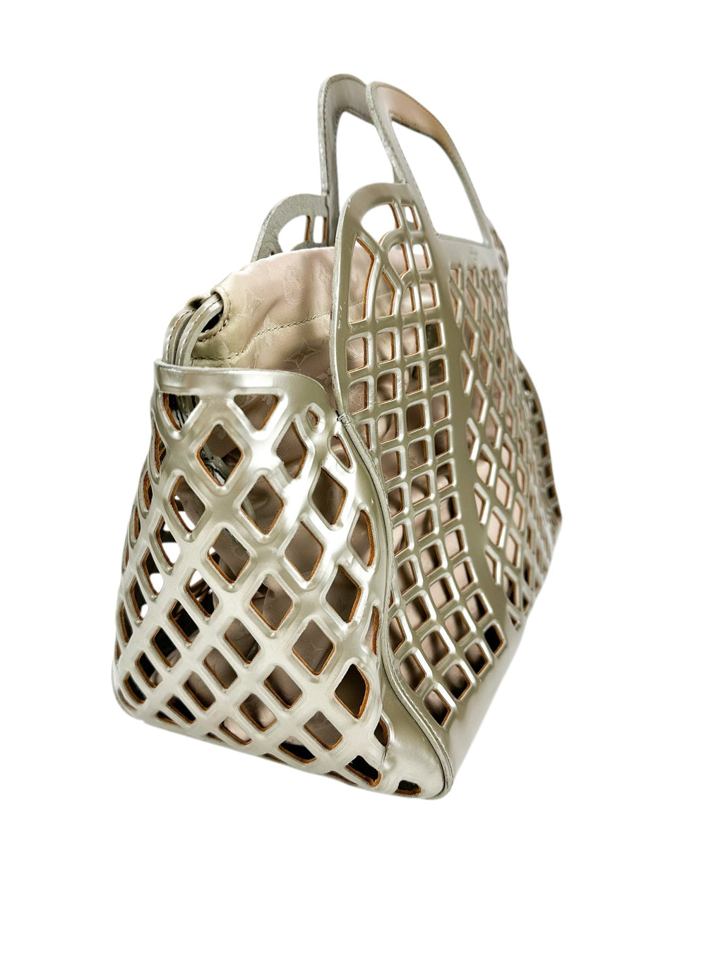 Louis Vuitton Gold Patent Leather Jelly Tote