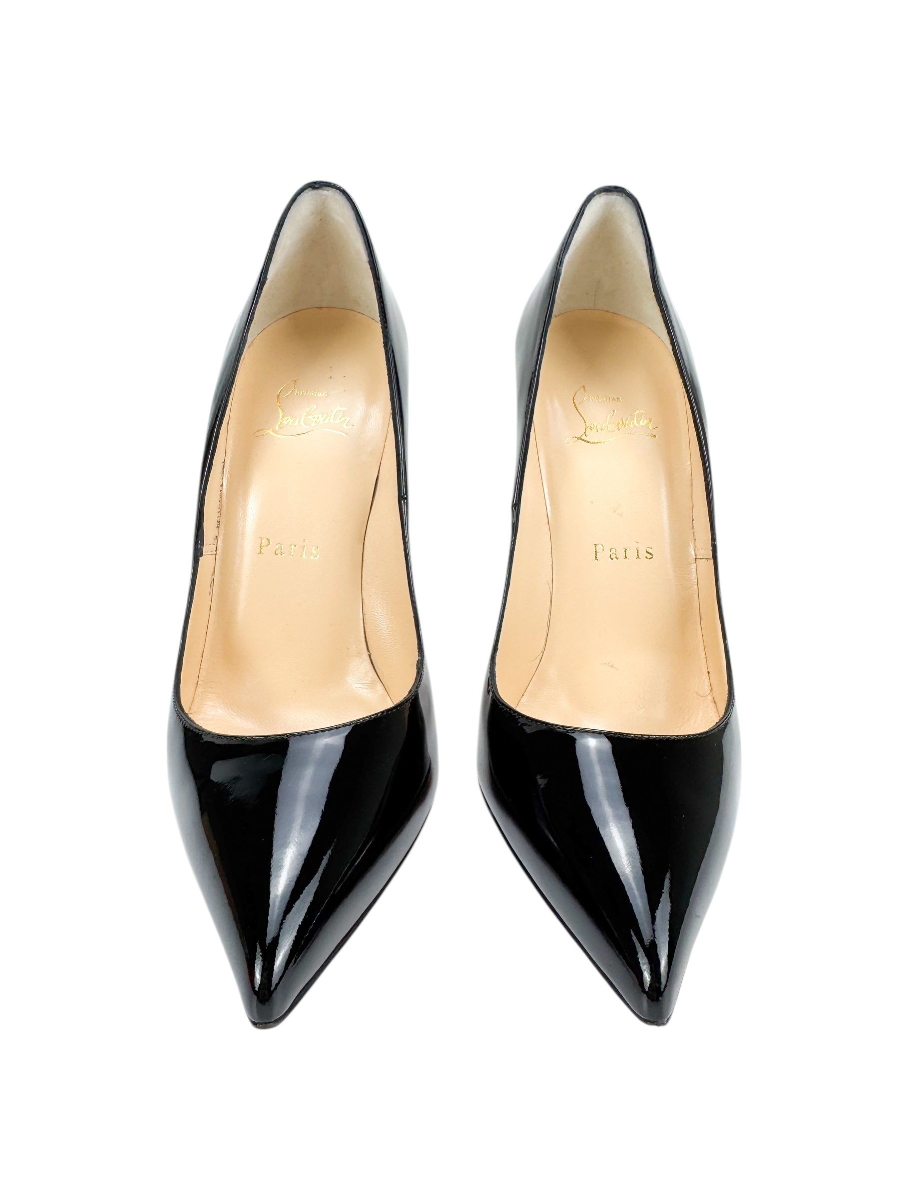 Christian Louboutin Black Patent Leather Pigalle SZ 38