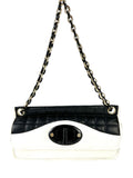Chanel White Lambskin Chocolate Bar Mademoiselle Flap Bag