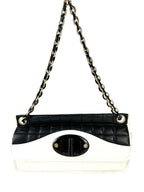 Chanel White Lambskin Chocolate Bar Mademoiselle Flap Bag