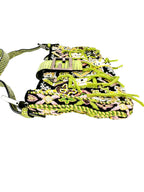 Fendi Cloth Leather Multicolor Beaded Embroidered Baugette