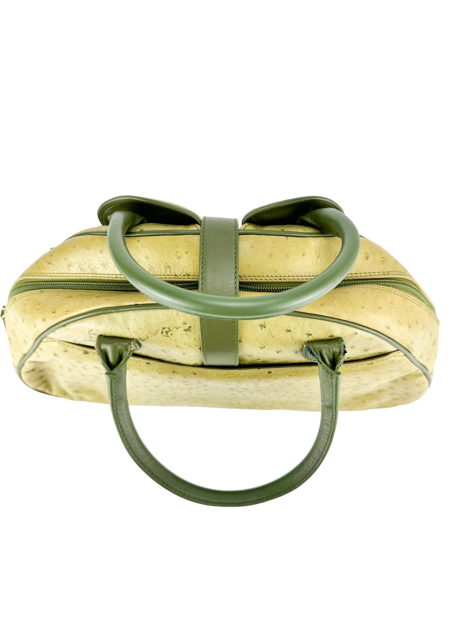 Christian Dior Double Saddle Bowler Ostrich