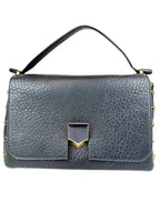 Jimmy Choo Black Leather Lockett Shoulder Bag