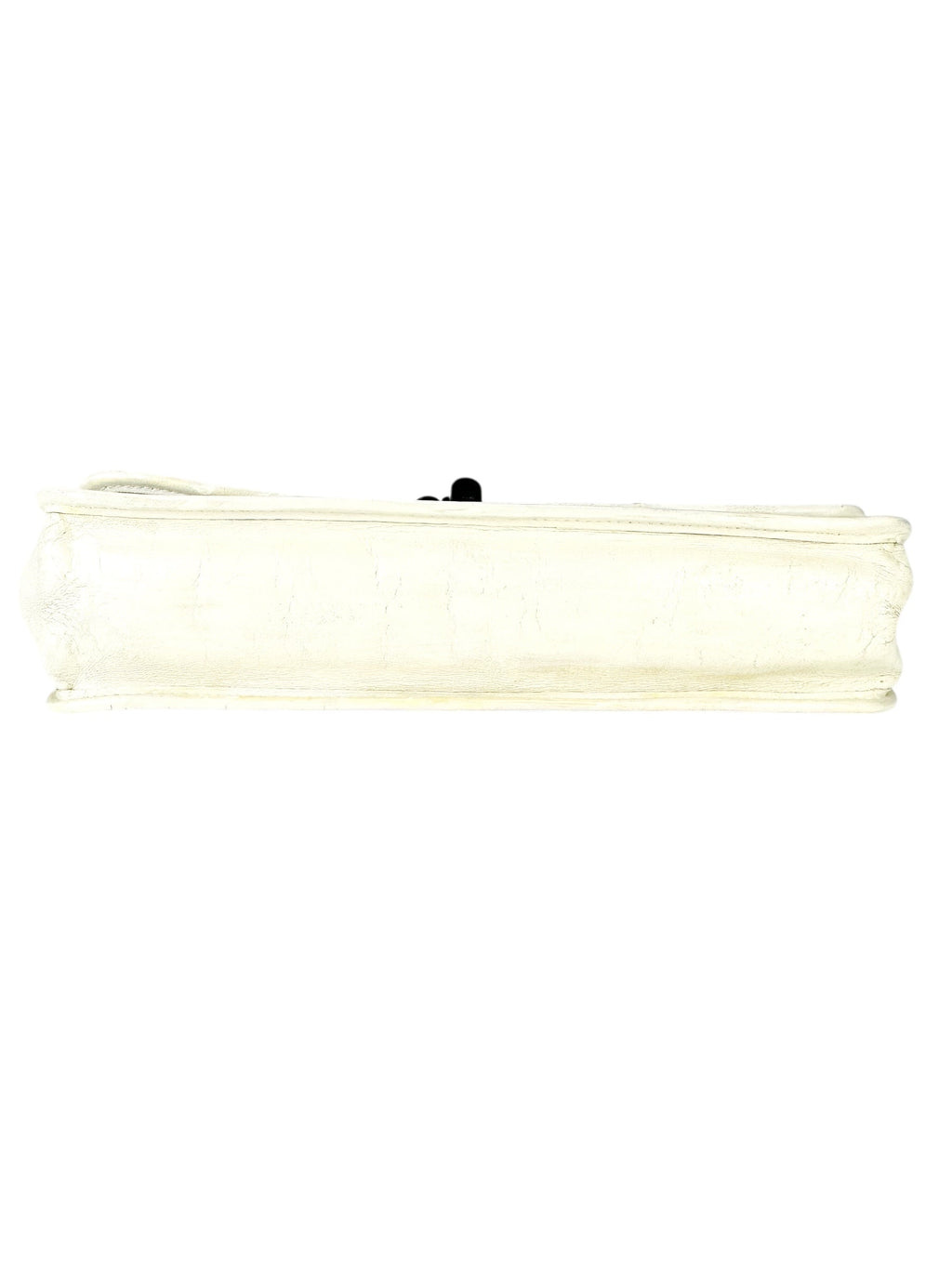 Chanel White Lambskin Chocolate Bar Mademoiselle Flap Bag