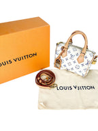 Louis Vuitton Cream Jaquard Monogram Canvas Speedy 20 Full Set