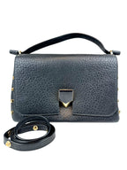 Jimmy Choo Black Leather Lockett Shoulder Bag
