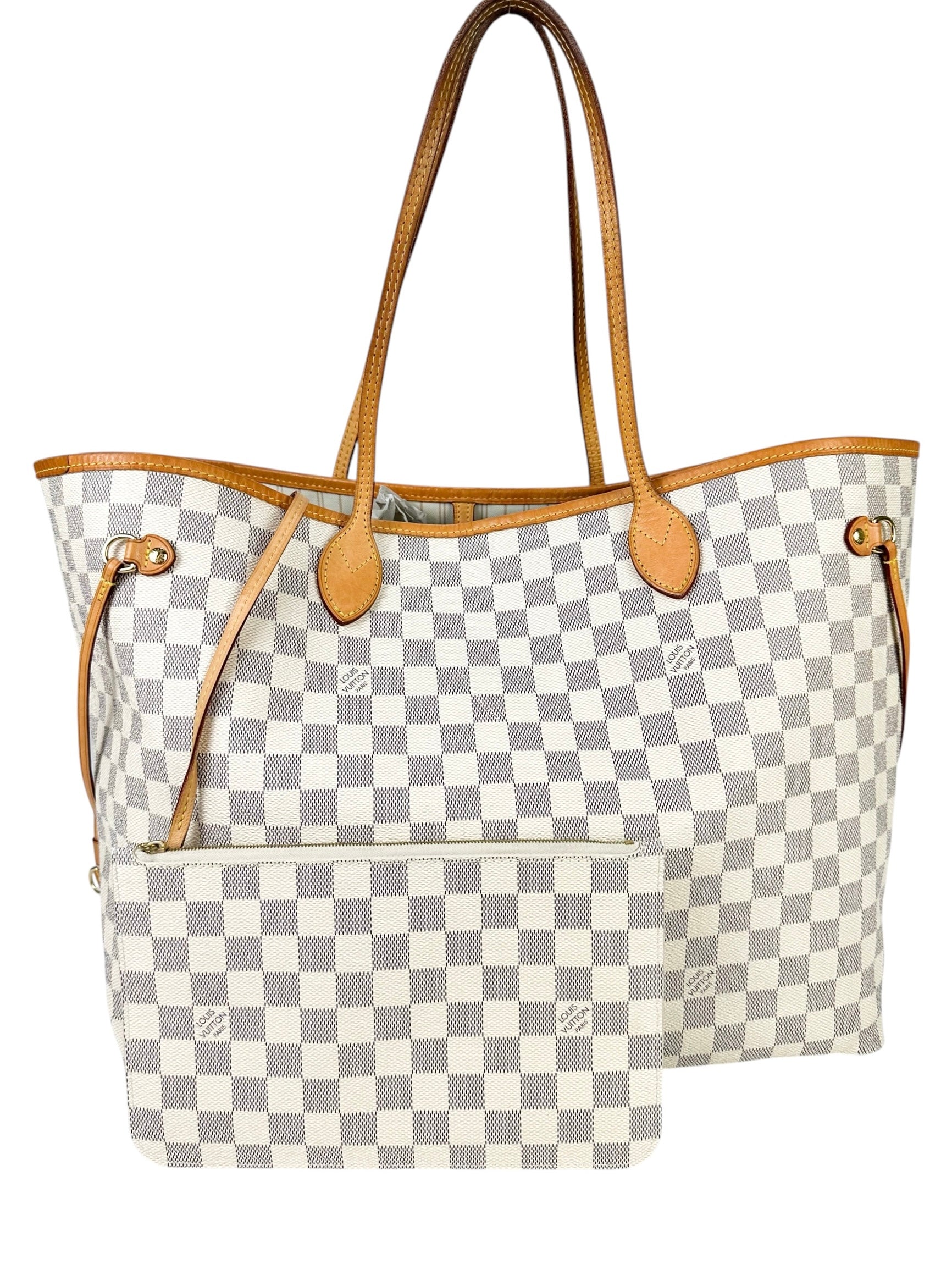 Louis Vuitton Coated Canvas Damier Azur Handbag GM