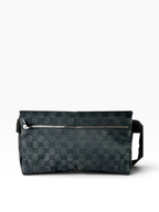 Gucci Black Canvas GG Double Belt Bag