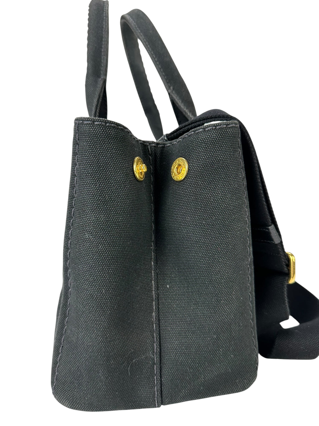 Prada Black Canvas Canapa Mini