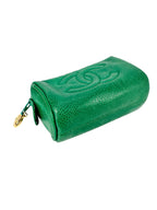 Chanel Green Caviar Leather Cosmetic Pouch Small