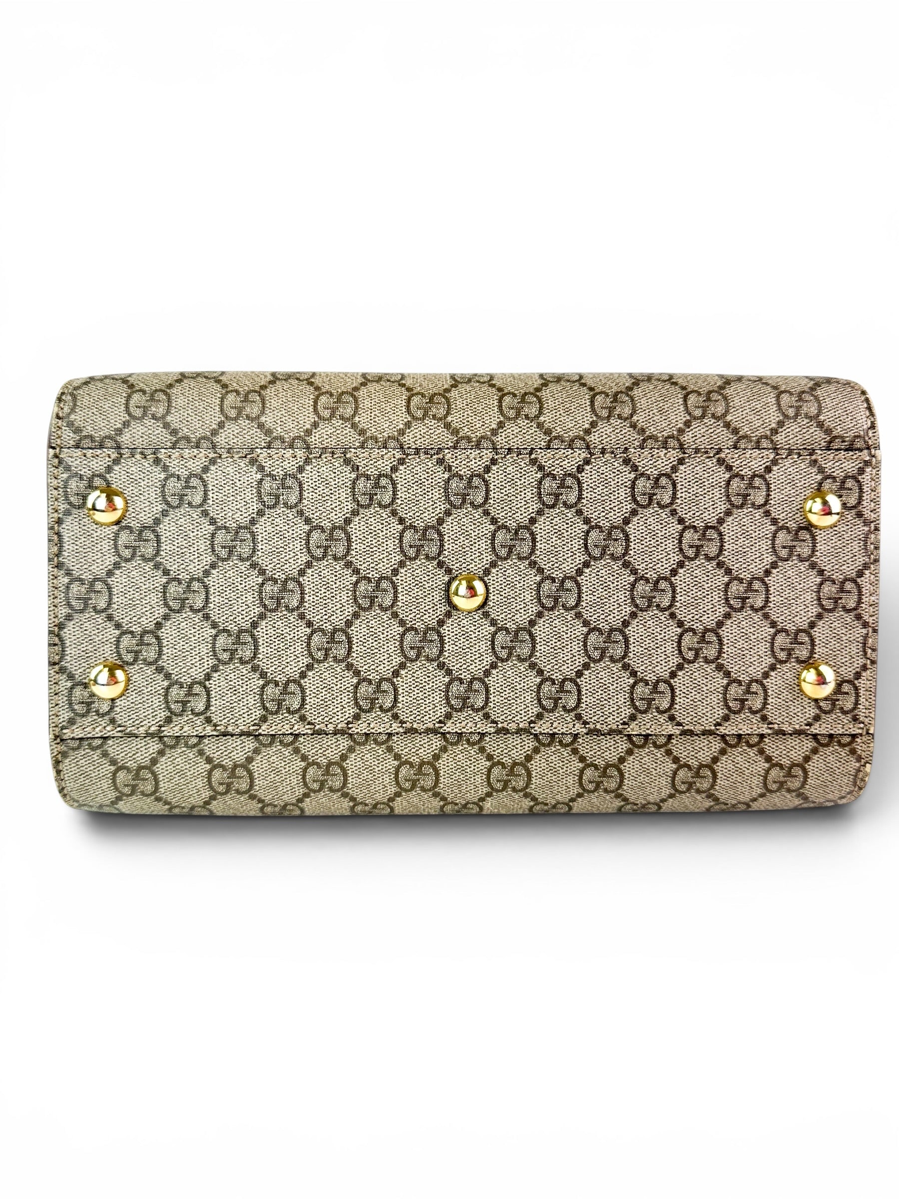 Gucci Brown GG Supreme Coated Canvas Two Way Bag