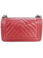 Chanel Red Caviar Boy Bag Medium