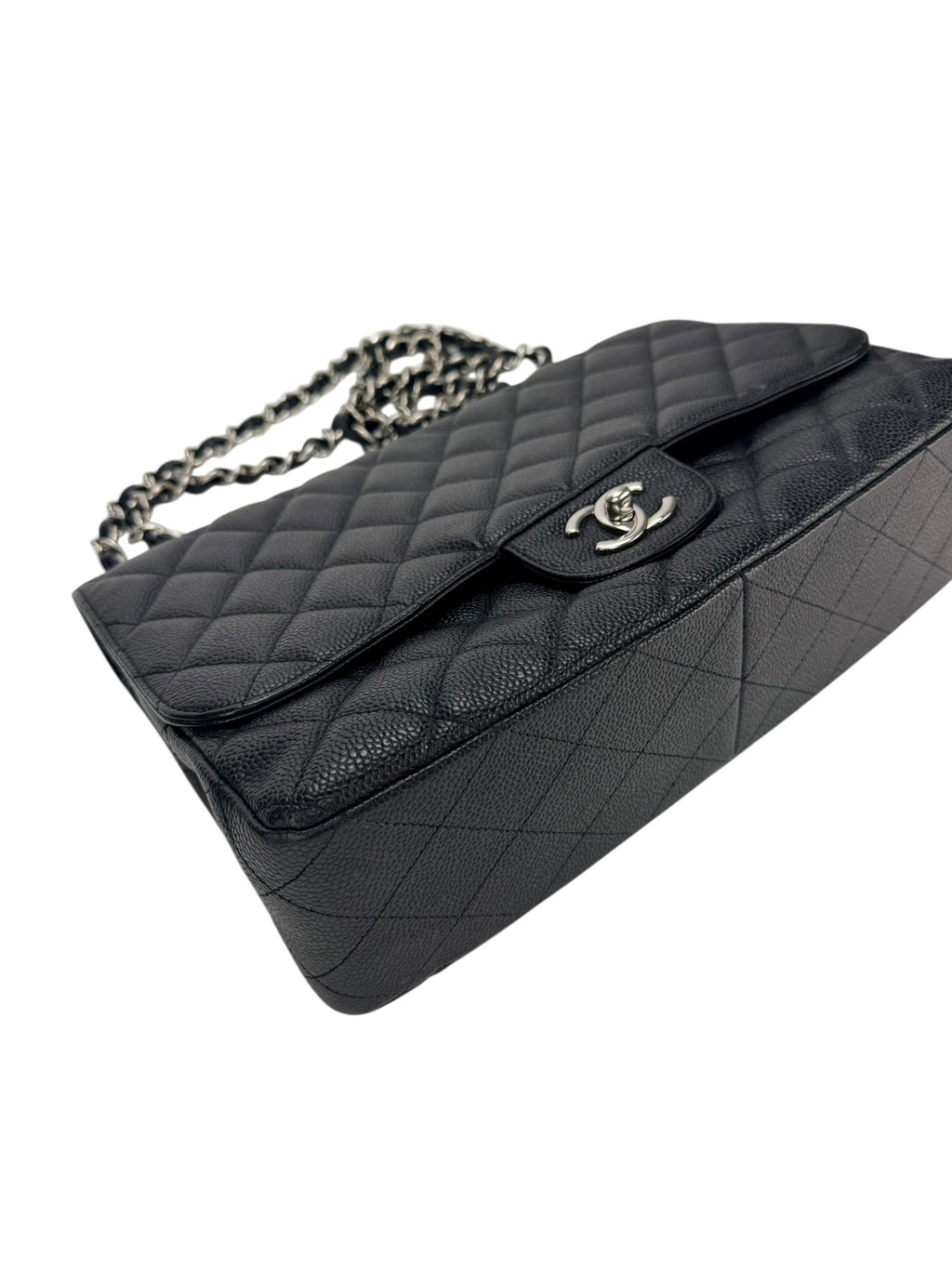 Chanel Black Caviar Leather Classic Flap Jumbo