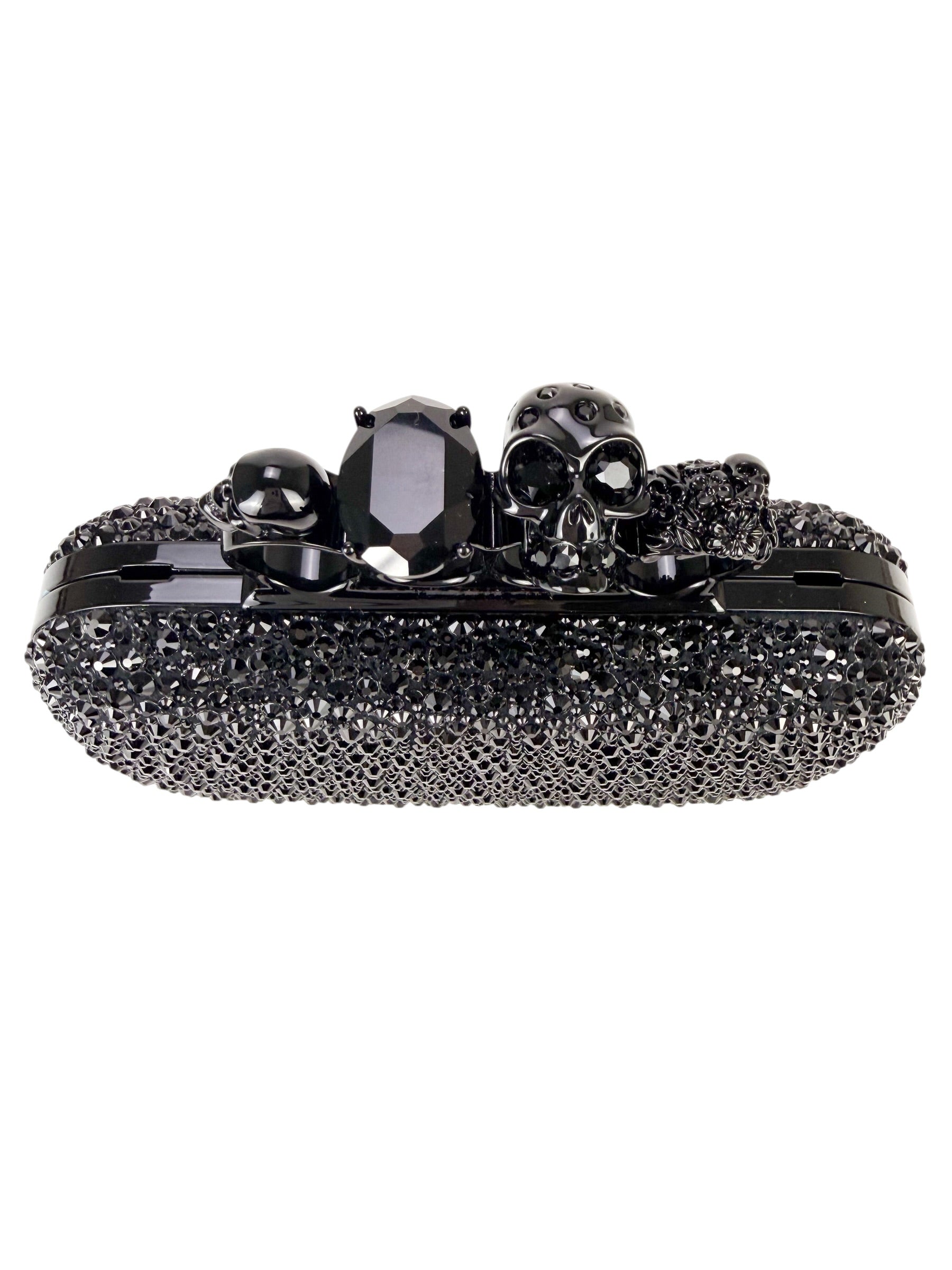 Alexander McQueen Black Crystal Kuckleduster Clutch