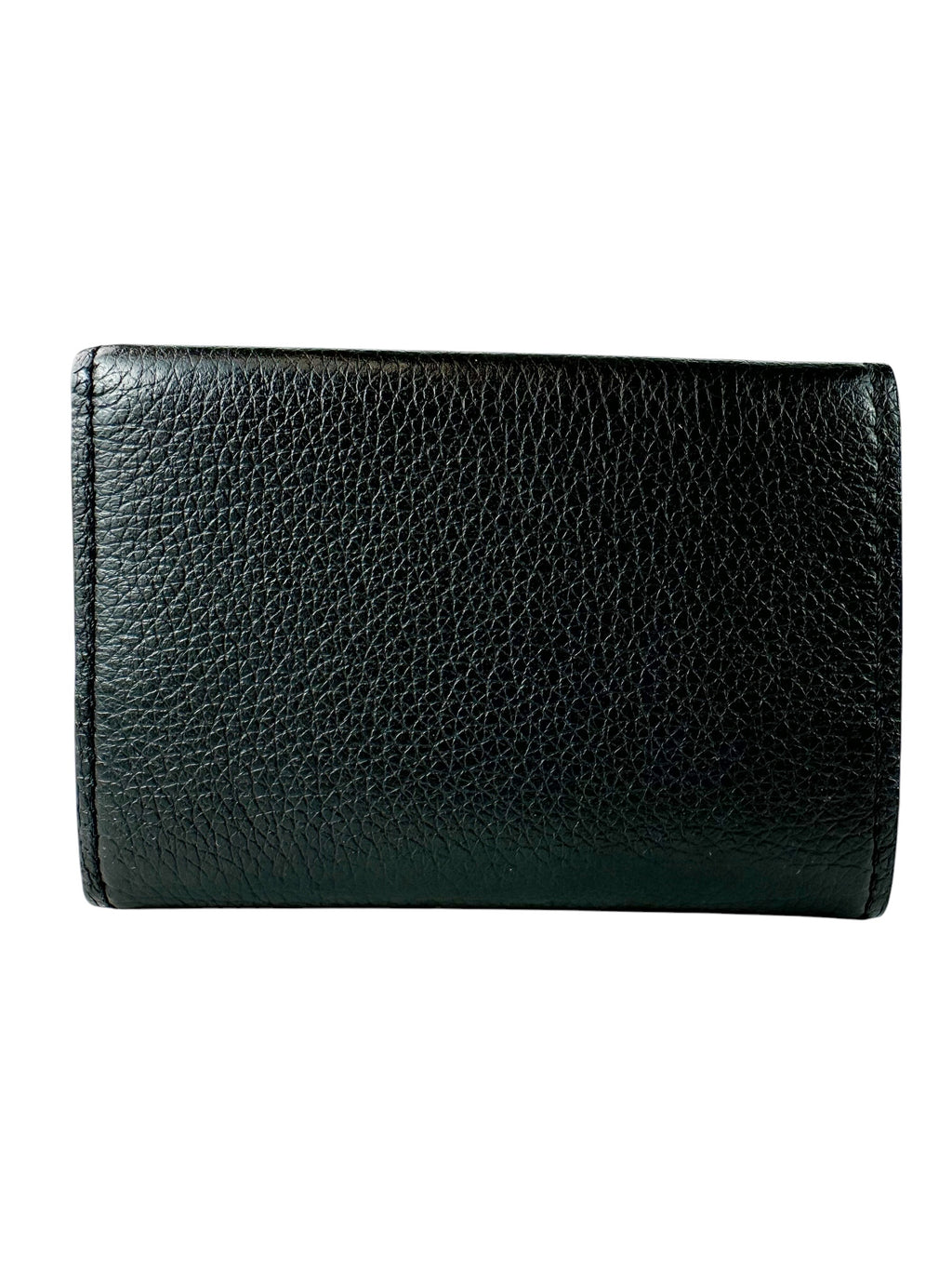 Louis Vuitton Black Pebbled Leather Portefeuille Compact Wallet