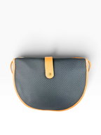 Saint Laurent Black Coated Canvas Half Moon Bag
