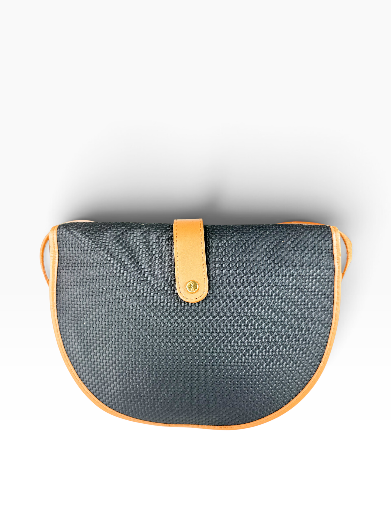 Saint Laurent Black Coated Canvas Half Moon Bag
