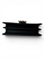 Gucci Black Pebbled Leather Interlocking G Chain Bag