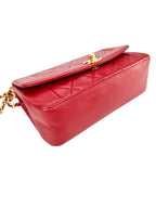 Chanel Red Lambskin Diana Shoulder Bag