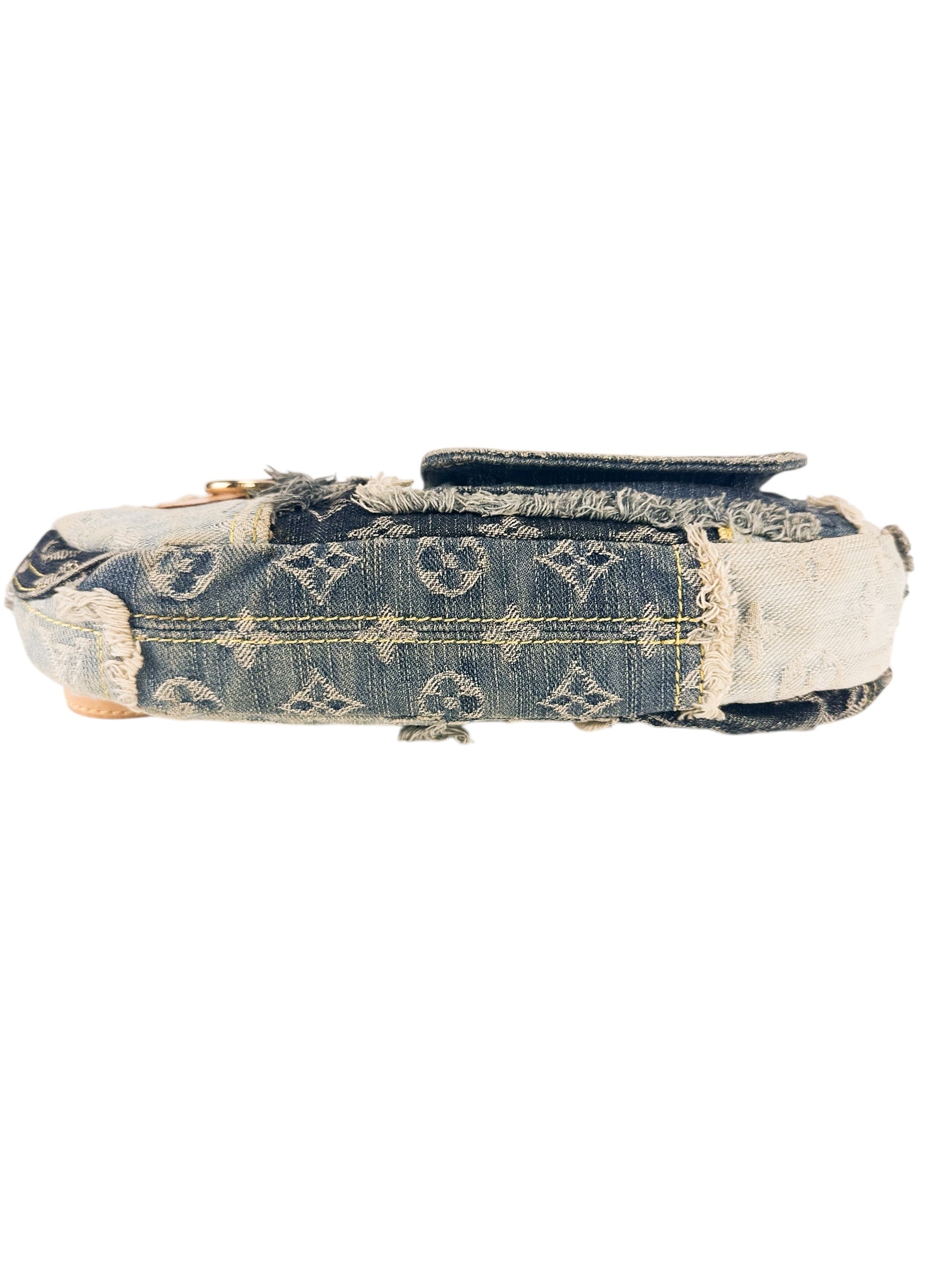 Louis Vuitton Blue Denim Pouchy Patchwork Shoulder Bag