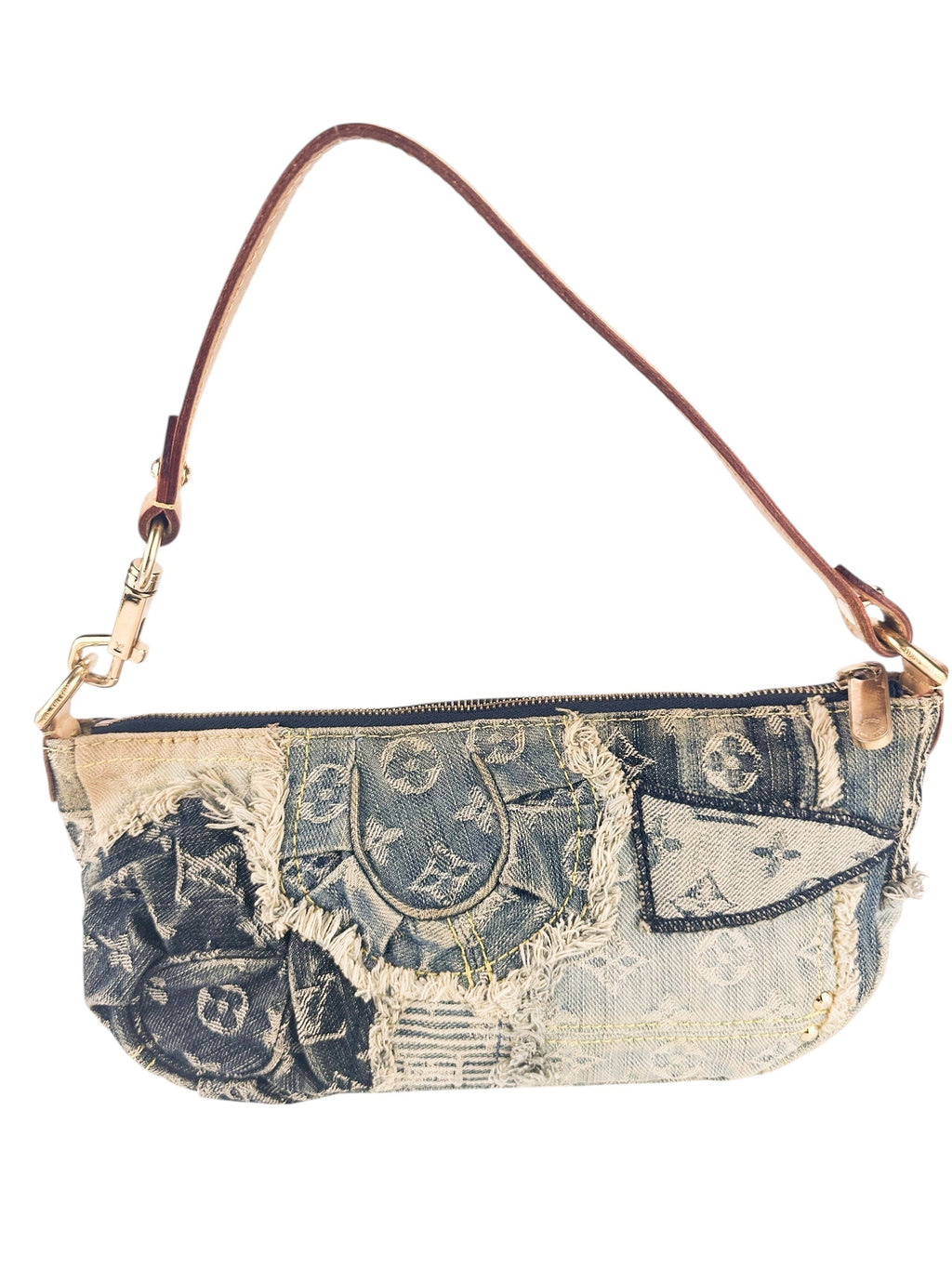 Louis Vuitton Blue Denim Pouchy Patchwork Shoulder Bag