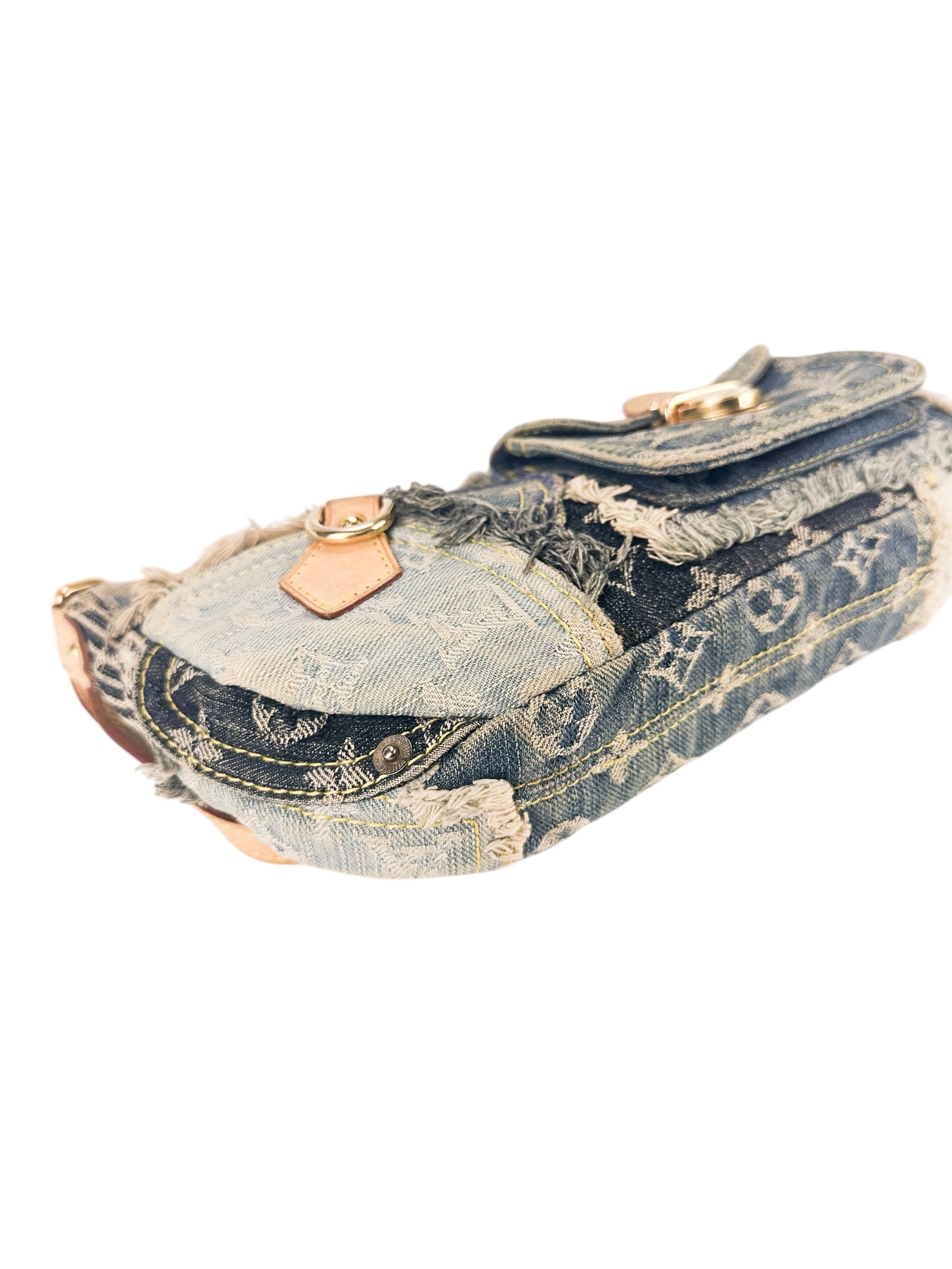 Louis Vuitton Blue Denim Pouchy Patchwork Shoulder Bag