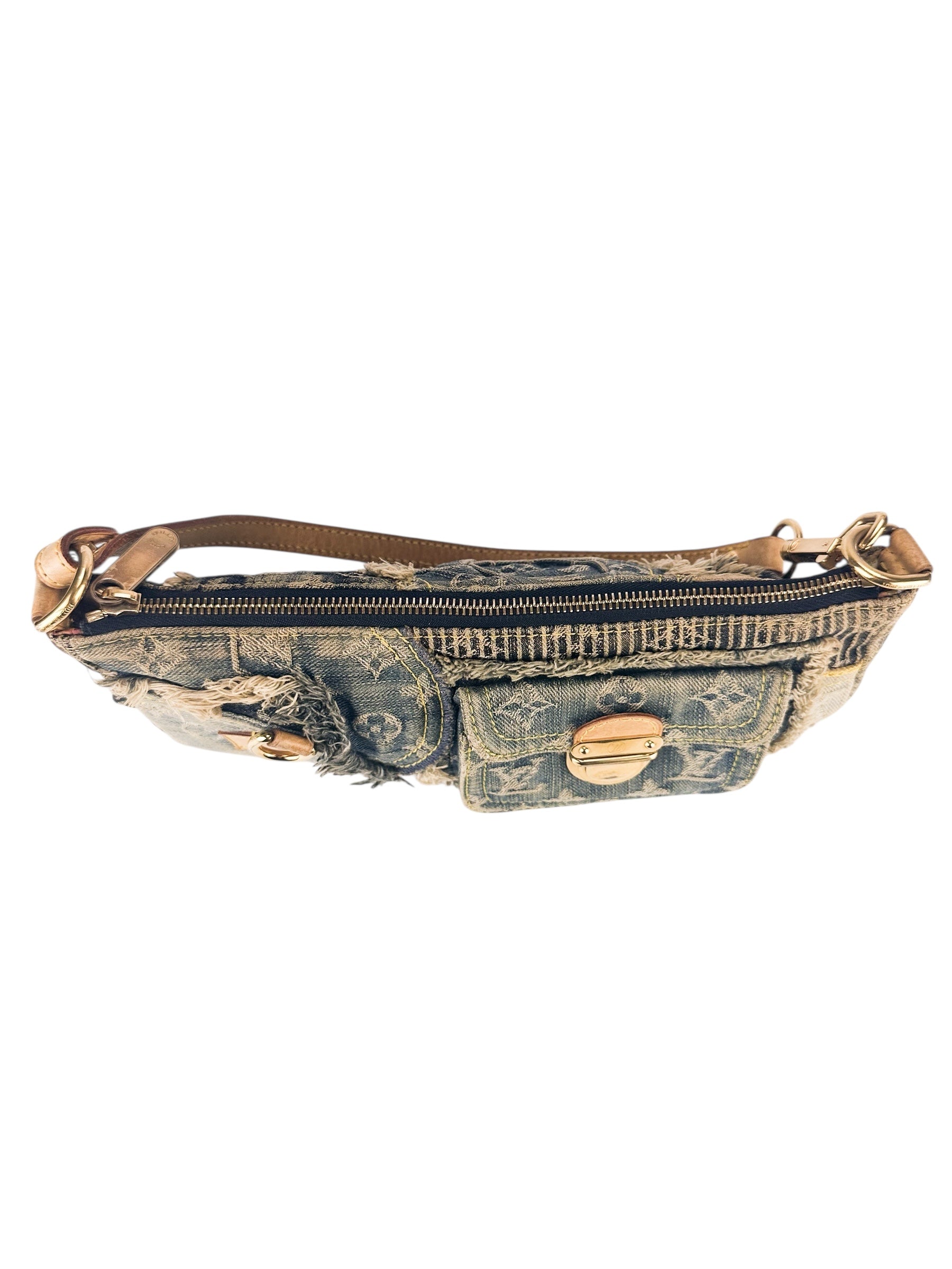 Louis Vuitton Blue Denim Pouchy Patchwork Shoulder Bag