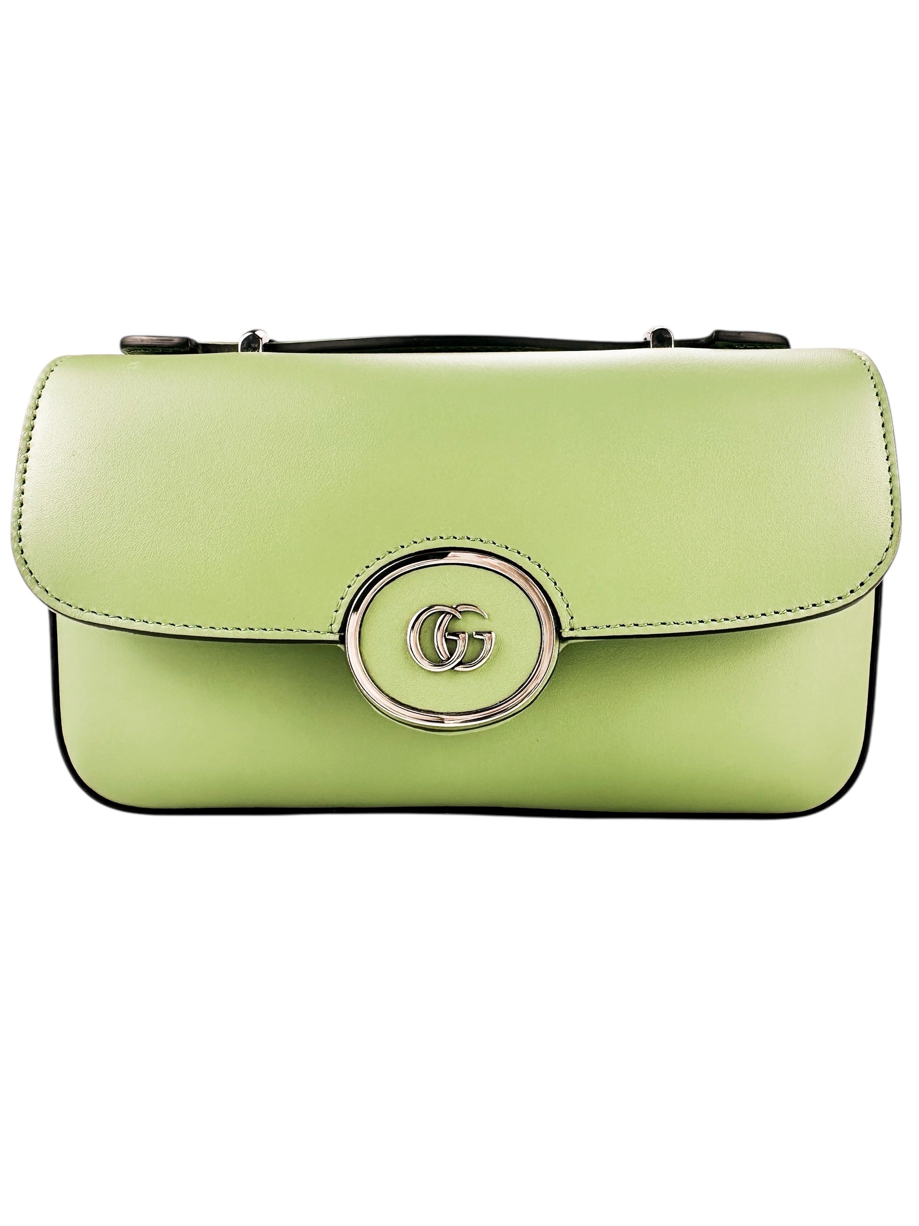 Gucci Calfskin Soft Green Petite GG Shoulder Bag Mini